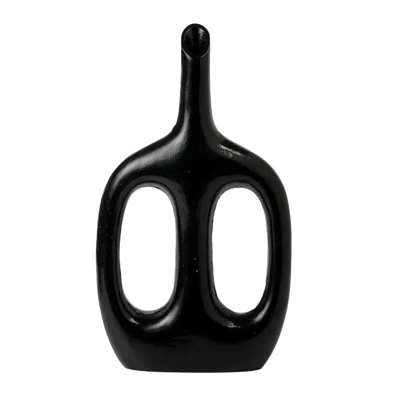 Otilia Glossy Textured Vase Black