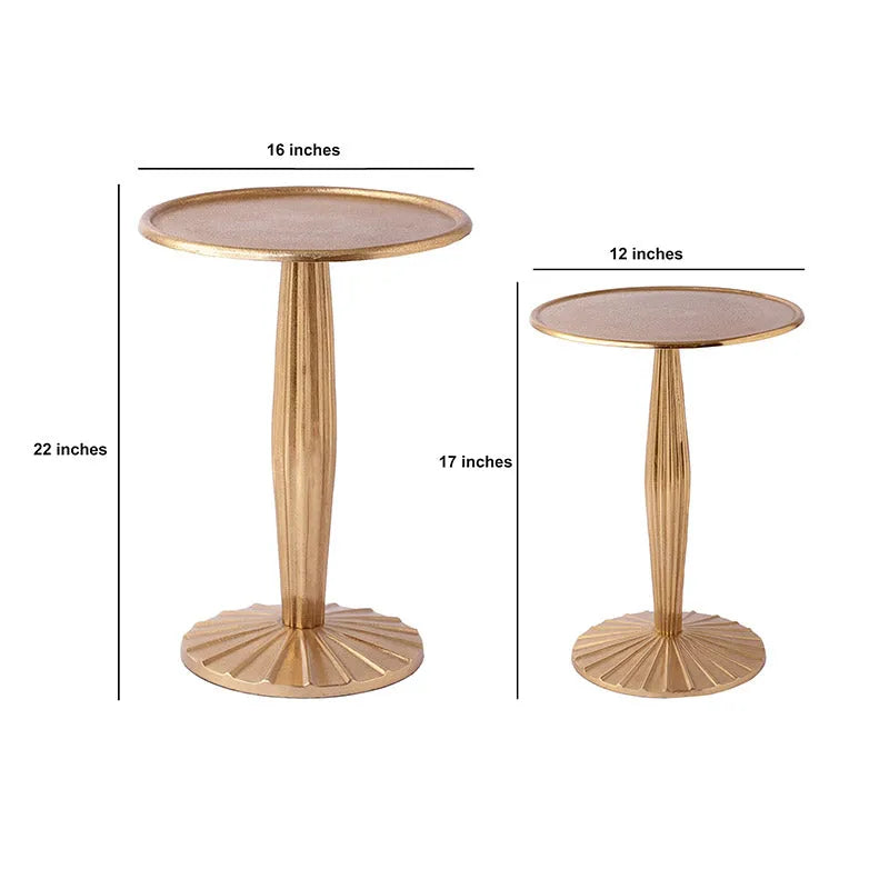 Radiant Gold Duo Side Table | 17 Inch, 22 Inch, 17 & 22 Inch 17 & 22 Inch