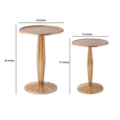 Radiant Gold Duo Side Table | 17 Inch, 22 Inch, 17 & 22 Inch 17 & 22 Inch