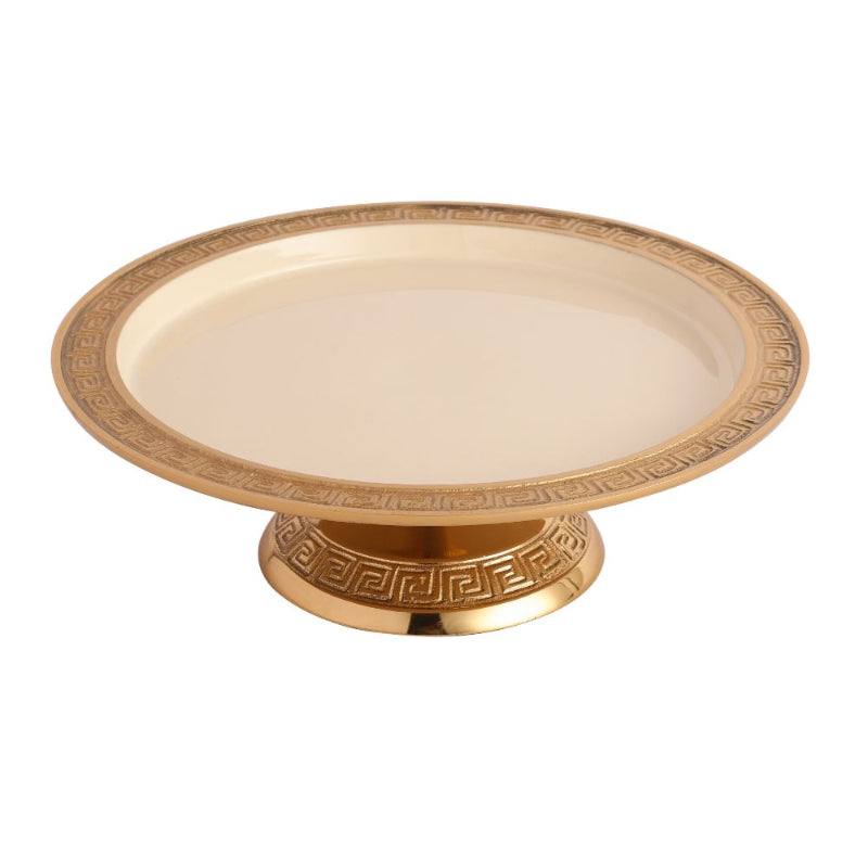 Versace Design Cake Stand | Multiple Colors Ivory & Gold