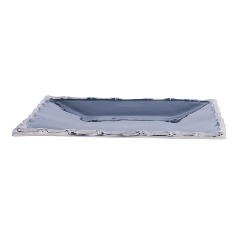 Alf Vine Square Tray Platter | Multiple Colors Blue & Silver