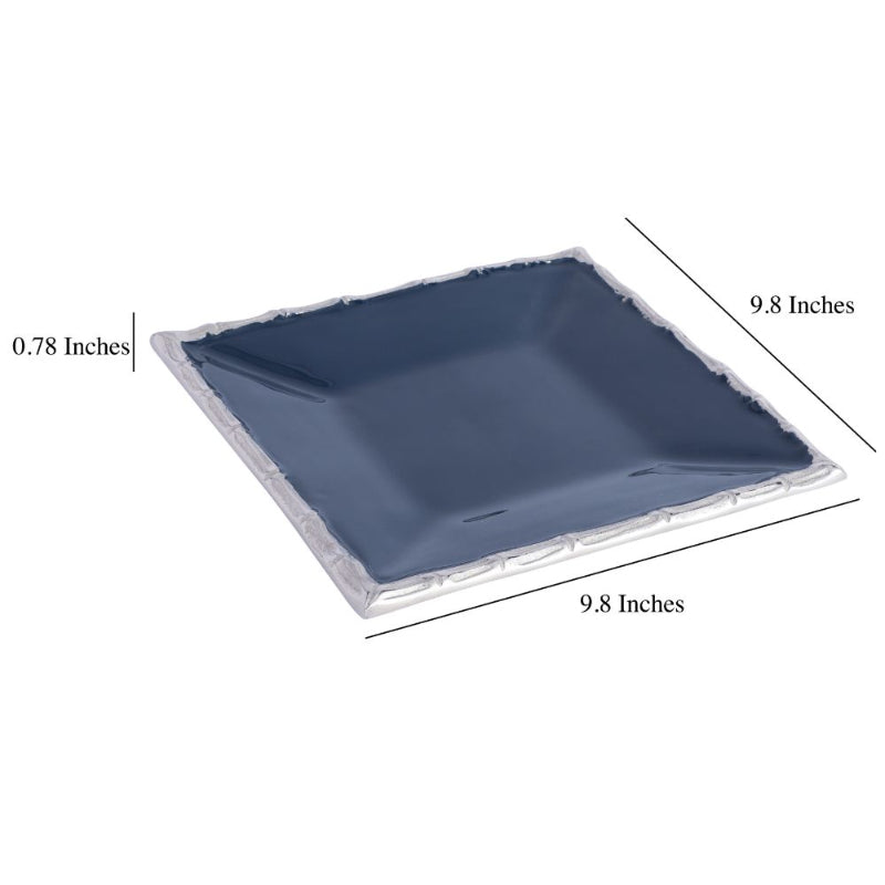 Alf Vine Square Tray Platter | Multiple Colors Blue & Silver