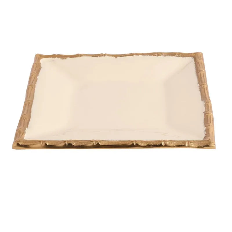 Alf Vine Square Tray Platter | Multiple Colors Ivory & Gold