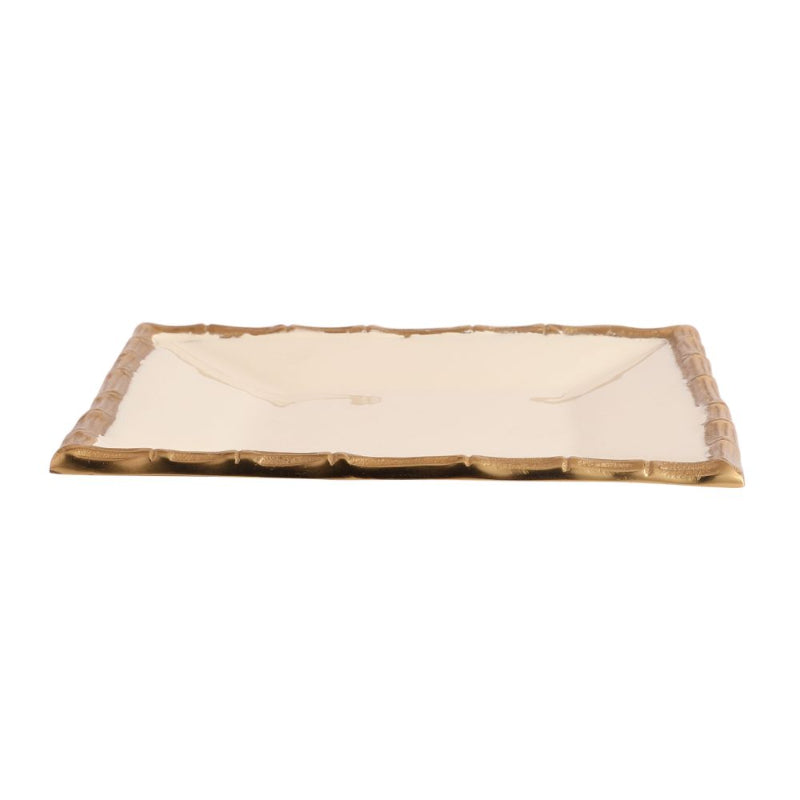 Alf Vine Square Tray Platter | Multiple Colors Ivory & Gold