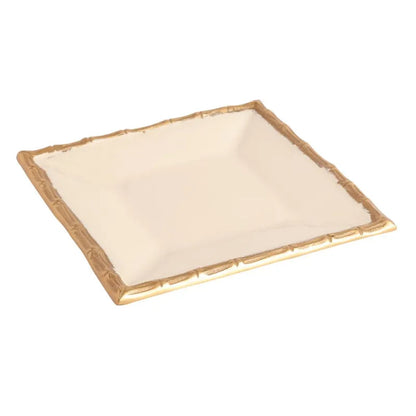 Alf Vine Square Tray Platter | Multiple Colors Ivory & Gold