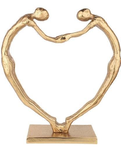 Heartfelt Harmony Sculpture Aluminum Showpiece Gold