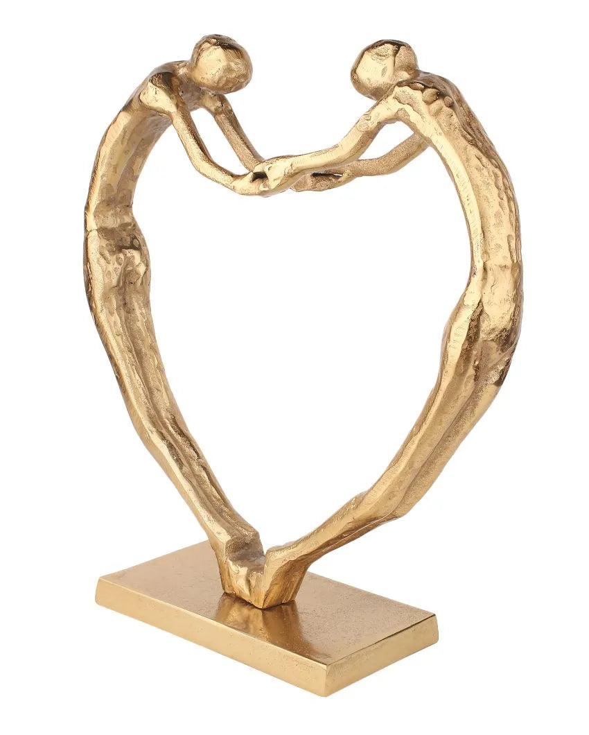 Heartfelt Harmony Sculpture Aluminum Showpiece Gold