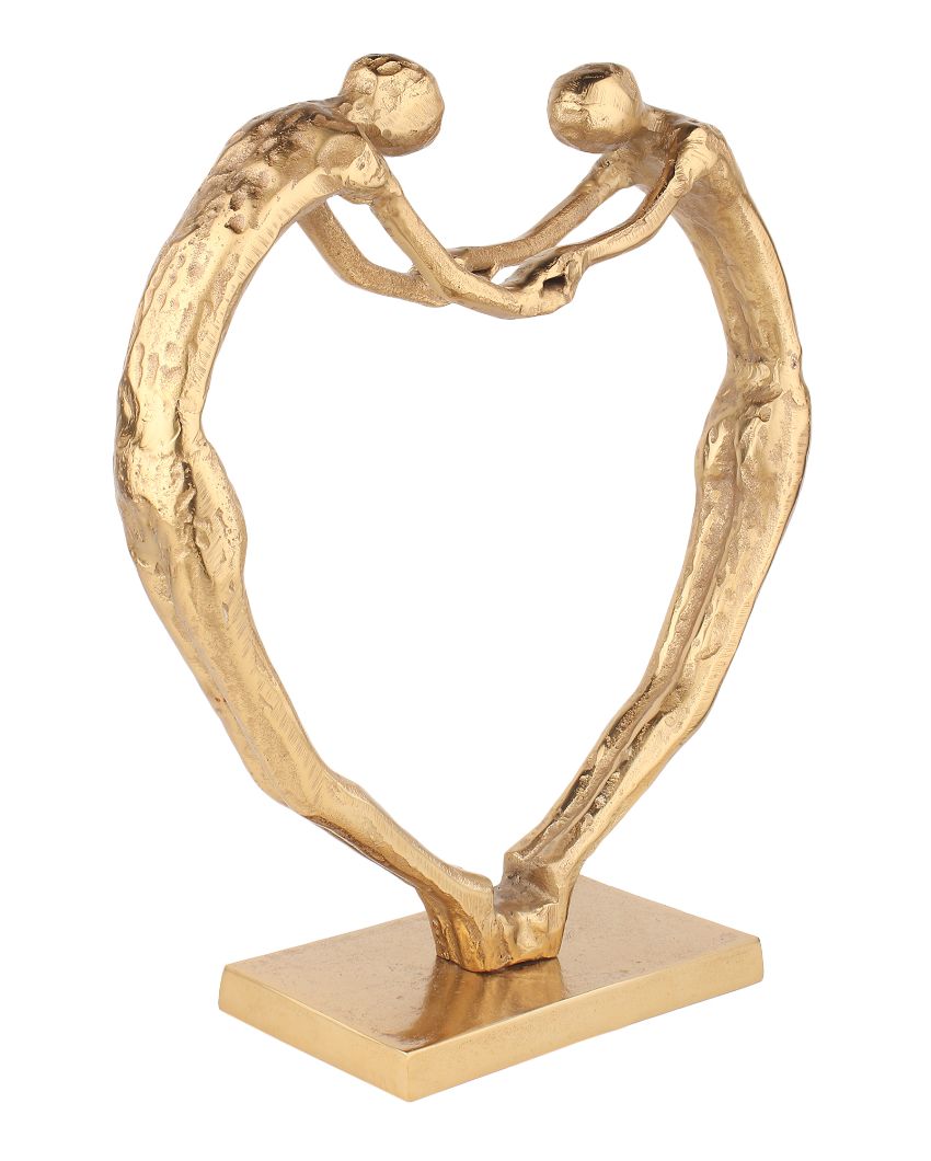 Heartfelt Harmony Sculpture Aluminum Showpiece Gold