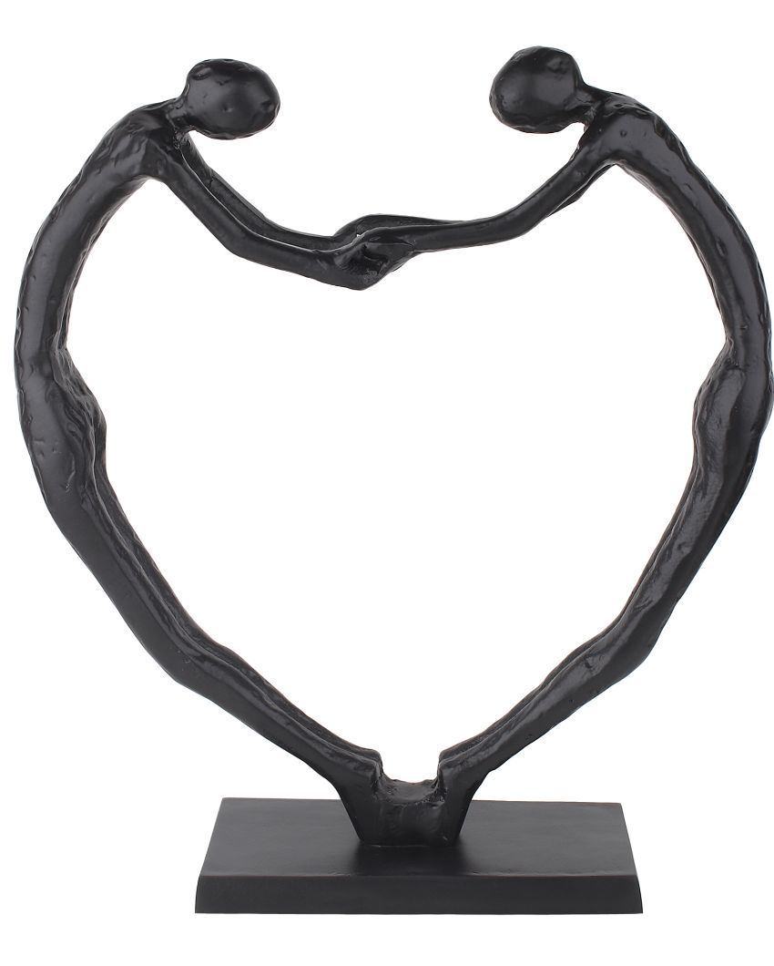 Heartfelt Harmony Sculpture Aluminum Showpiece Black