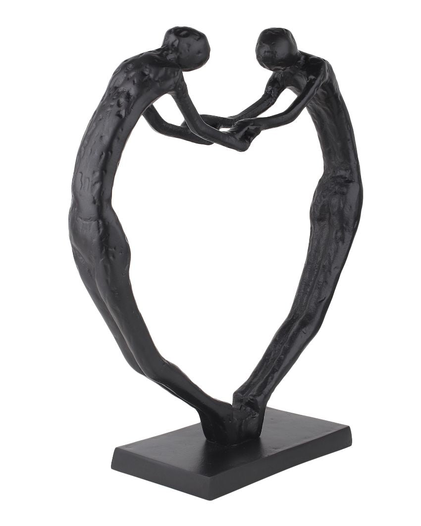 Heartfelt Harmony Sculpture Aluminum Showpiece Black