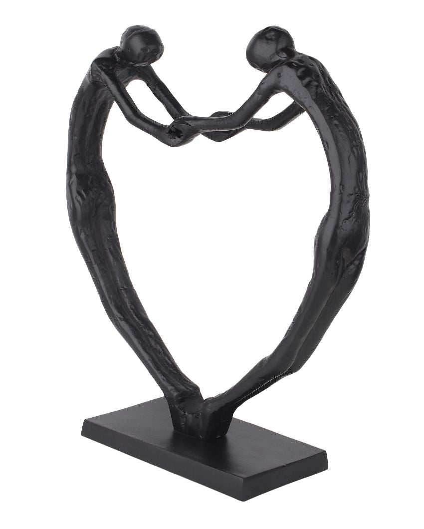 Heartfelt Harmony Sculpture Aluminum Showpiece Black