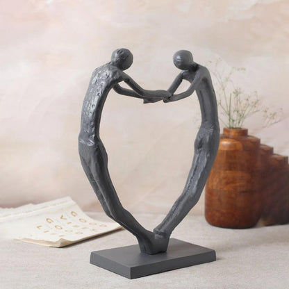 Heartfelt Harmony Sculpture Aluminum Showpiece | 11 x 4 x 13 inches