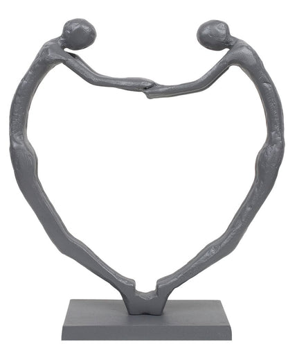 Heartfelt Harmony Sculpture Aluminum Showpiece Grey