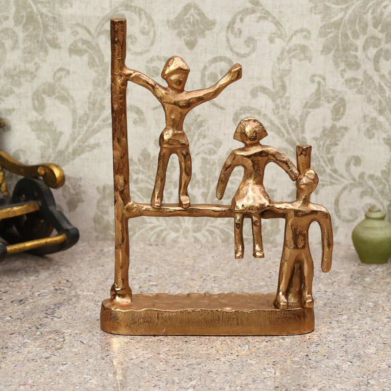 The Gutsy Trio Abstract Décor Showpiece Gold