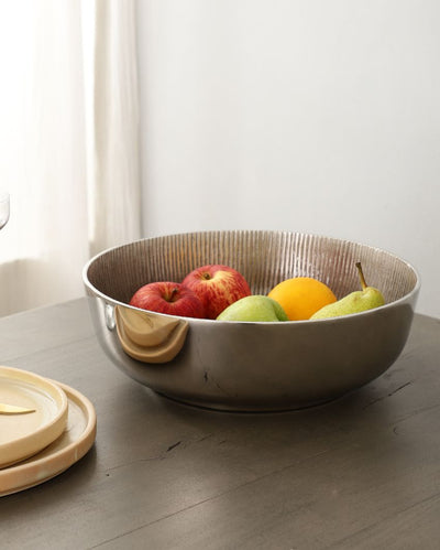 Sleek Aluminium Decorative Bowl | 12 x 4 inches