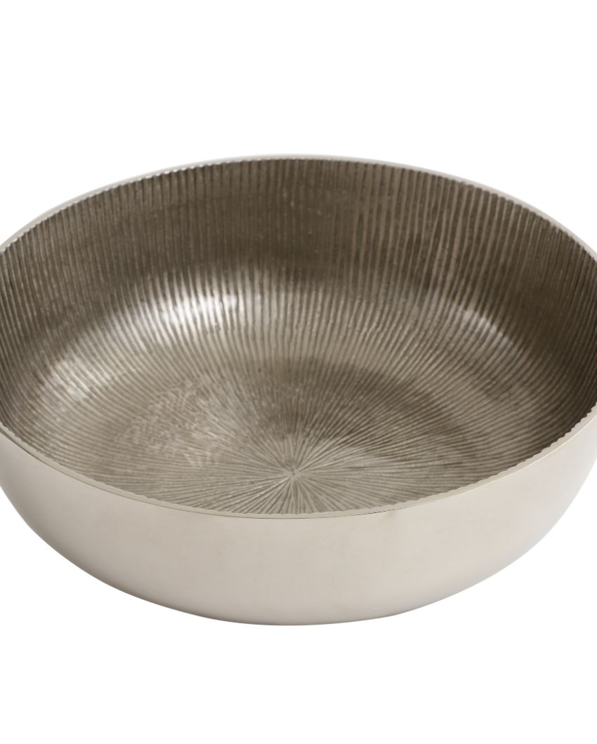 Sleek Aluminium Decorative Bowl | 12 x 4 inches