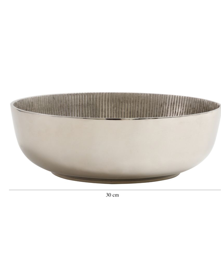 Sleek Aluminium Decorative Bowl | 12 x 4 inches