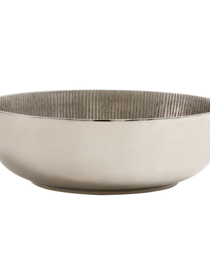 Sleek Aluminium Decorative Bowl | 12 x 4 inches