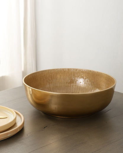 Sleek Aluminium Decorative Bowl | 12 x 4 inches