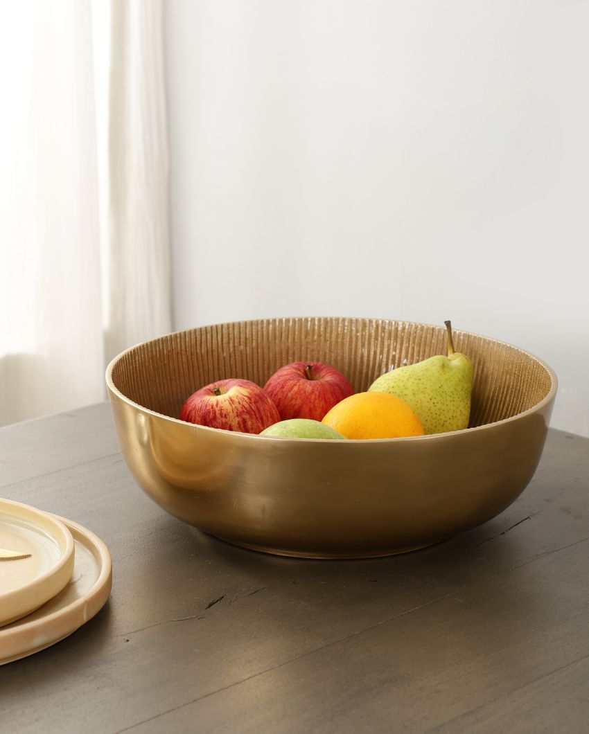 Sleek Aluminium Decorative Bowl | 12 x 4 inches