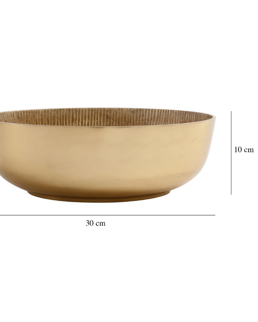 Sleek Aluminium Decorative Bowl | 12 x 4 inches