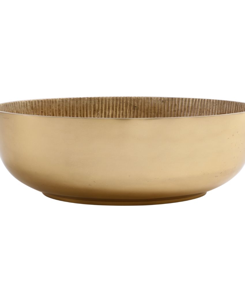 Sleek Aluminium Decorative Bowl | 12 x 4 inches