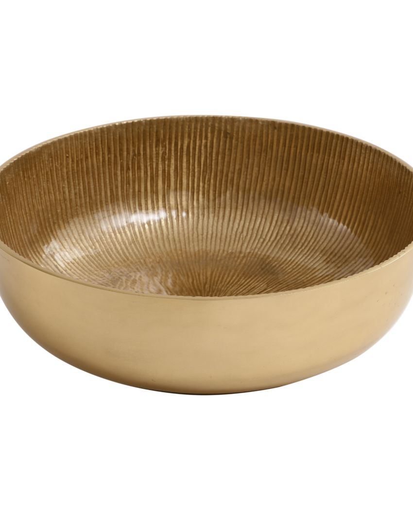 Sleek Aluminium Decorative Bowl | 12 x 4 inches