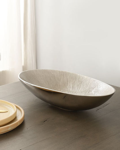 Shining Silver Decorative Aluminium Accent Bowl | 8 x 3 x 4 inches