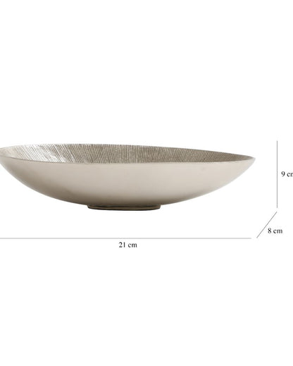 Shining Silver Decorative Aluminium Accent Bowl | 8 x 3 x 4 inches