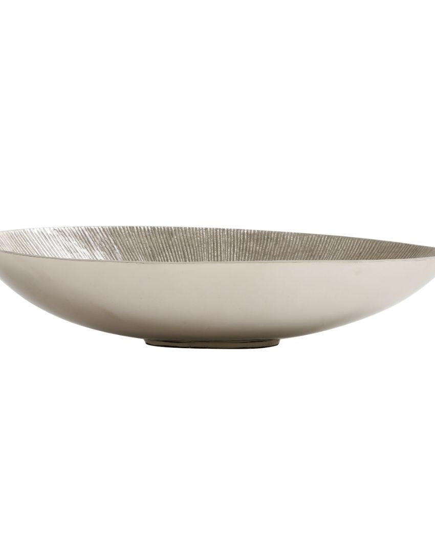 Shining Silver Decorative Aluminium Accent Bowl | 8 x 3 x 4 inches