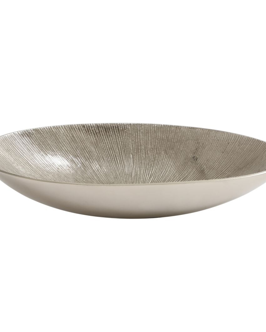 Shining Silver Decorative Aluminium Accent Bowl | 8 x 3 x 4 inches