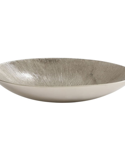 Shining Silver Decorative Aluminium Accent Bowl | 8 x 3 x 4 inches