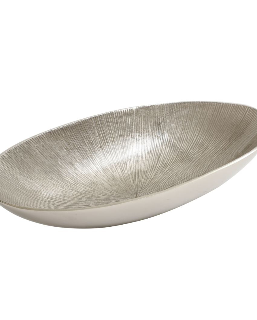 Shining Silver Decorative Aluminium Accent Bowl | 8 x 3 x 4 inches