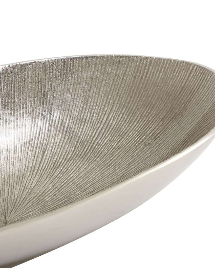 Shining Silver Decorative Aluminium Accent Bowl | 8 x 3 x 4 inches