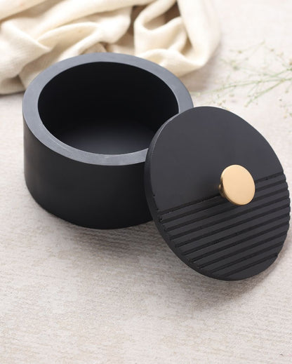 The Artisan's Stripes Trinket Small Black Box | 5 inches