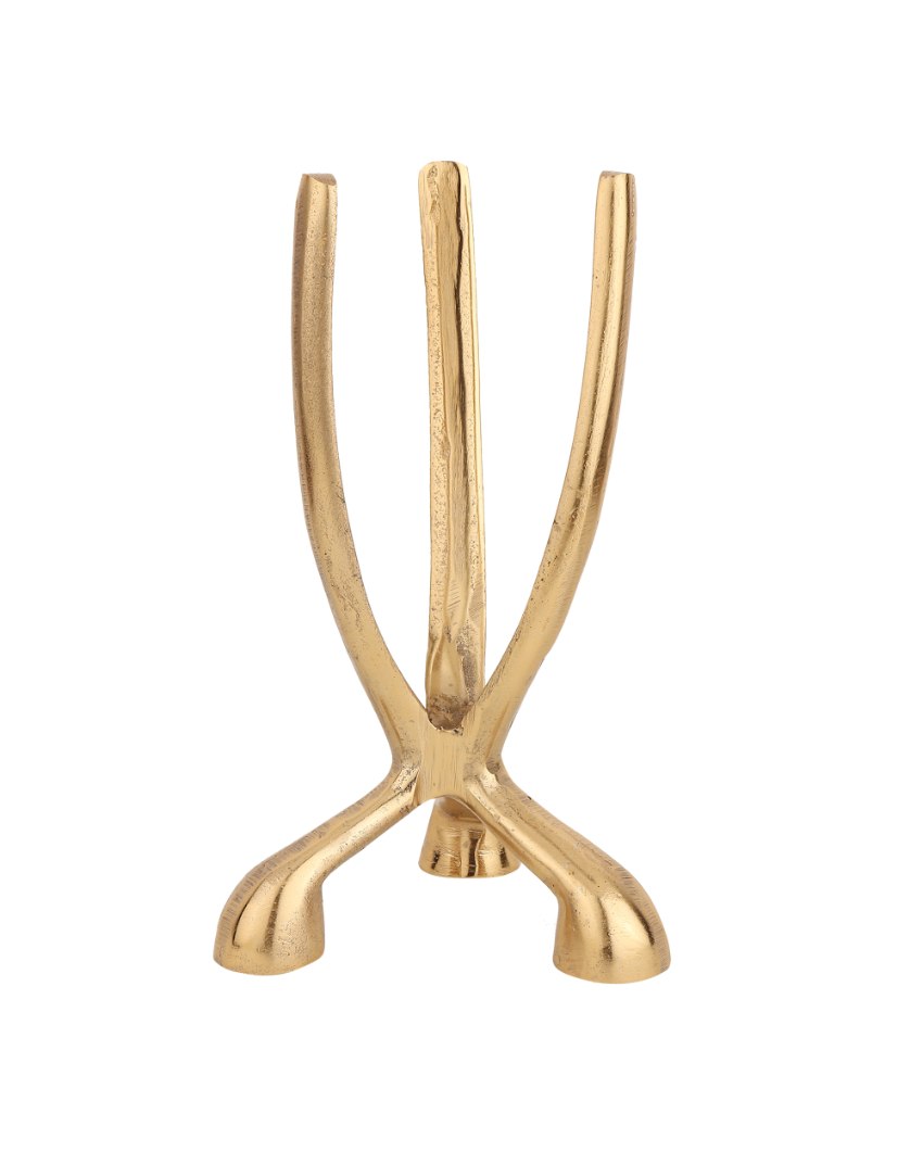 Trifecta Aluminum Candle Holder Gold