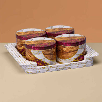 Vogue Polypropylene Utility Containers With Tray | Set Of 4 | 430 ml | 11 x 9 inches