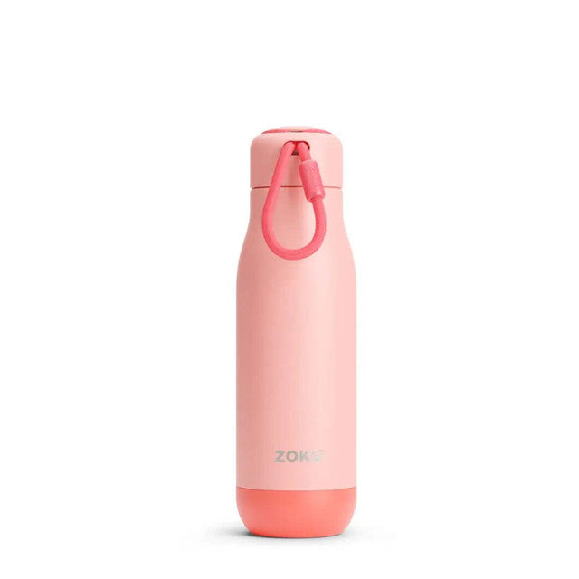 Zoku Classic Stainless Steel Vaccum Insulated Water Bottle | Coral | 3 x 10 inches