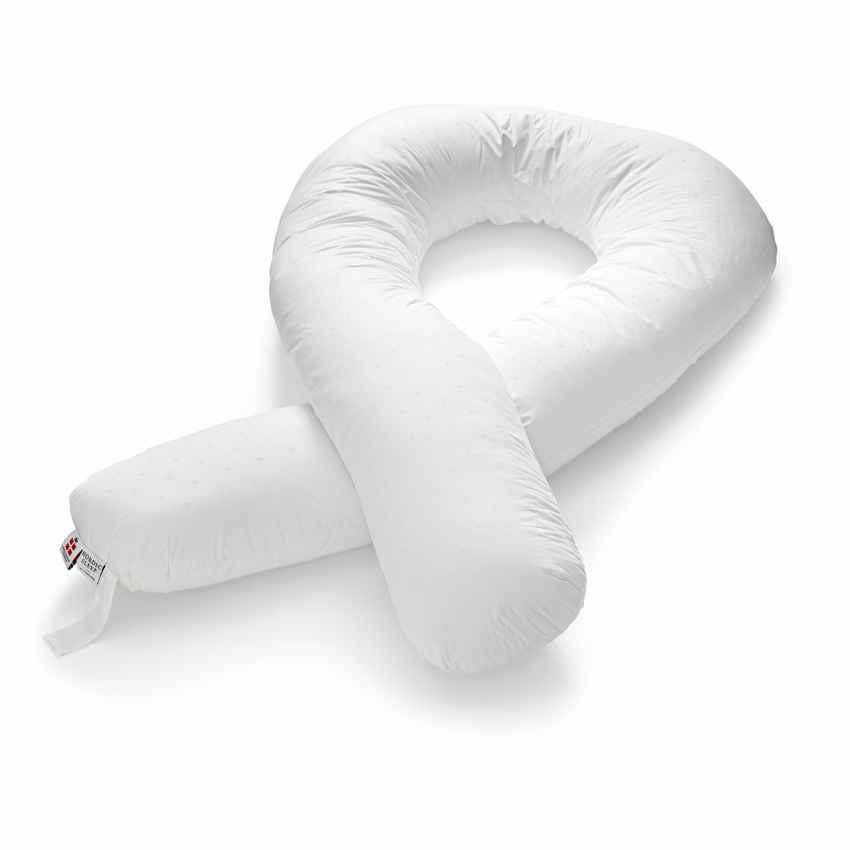 Ultimate Fossflakes Comfort Maternity U-Shaped Pregnancy White Pillow and Cover | 66 x 34 x 12 inches