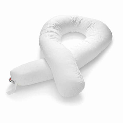 Ultimate Fossflakes Comfort Maternity U-Shaped Pregnancy White Pillow and Cover | 66 x 34 x 12 inches