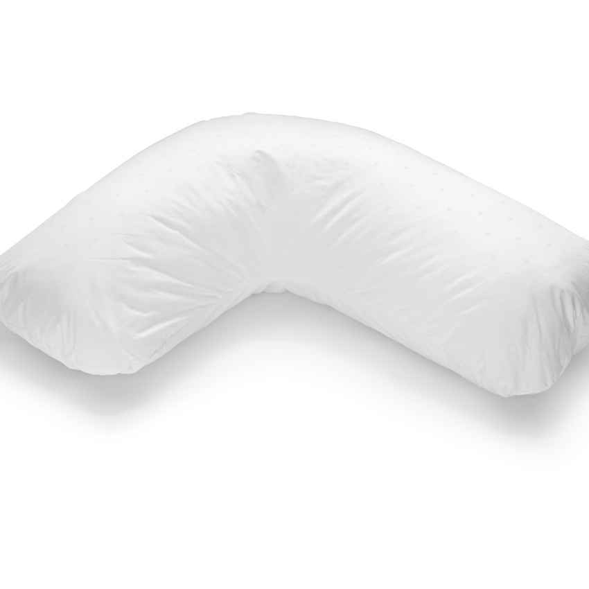 Cozy Fossflakes Side Sleeper L-Shaped Body Sleepers White Pillow and Cover | 30 x 26 x 14 inches