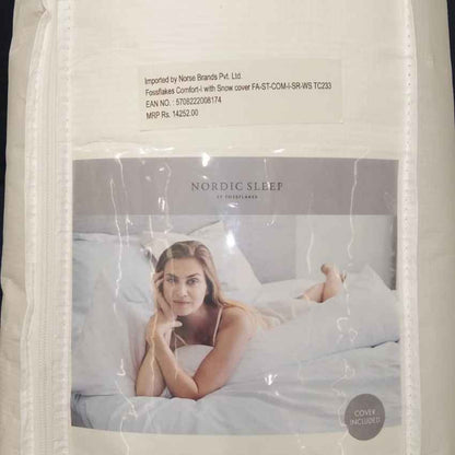 Premium Fossflakes Comfort-I Body Soft Fluffy Sleepers White Pillow and Cover | 59 x 18 inches