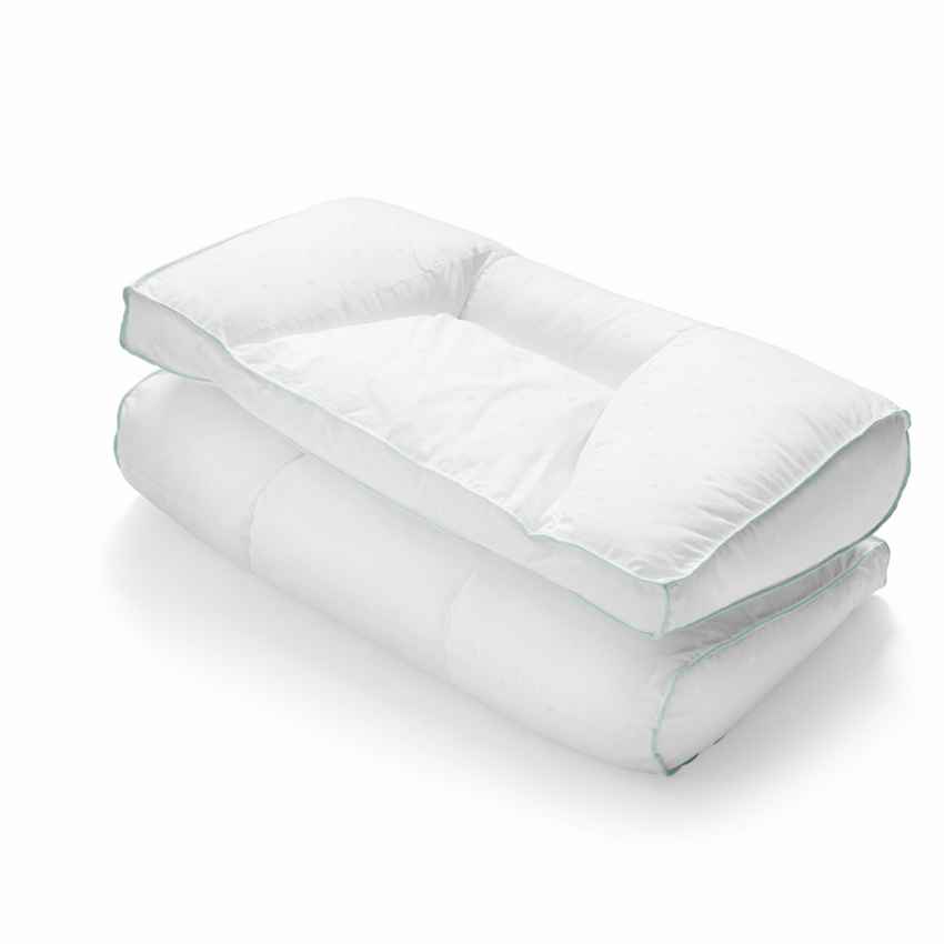 Therapeutic Fossflakes Chiropractic Neck Pain Relief White Pillow and Cover | 24 x 13 inches