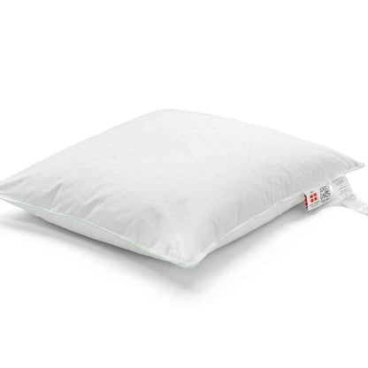 Plush Fossflakes Medium Low Profile Stomach Sleepers White Pillow | 18 x 28 inches