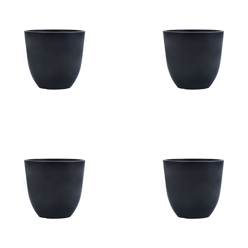 Elegant Black FRP Pots with Modern Design Without Plant | Set of 4 | 5 x 5 inches