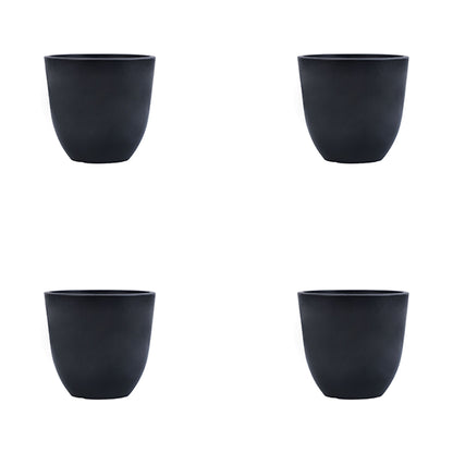 Elegant Black FRP Pots with Modern Design Without Plant | Set of 4 | 5 x 5 inches