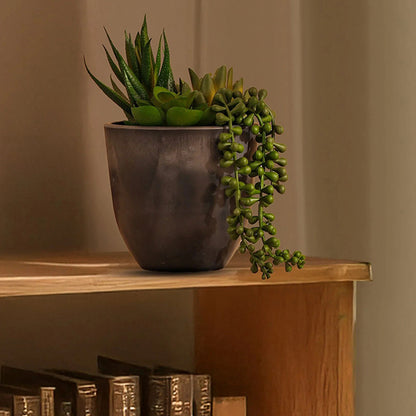 Elegant Black FRP Pots with Modern Design Without Plant | Set of 4 | 5 x 5 inches