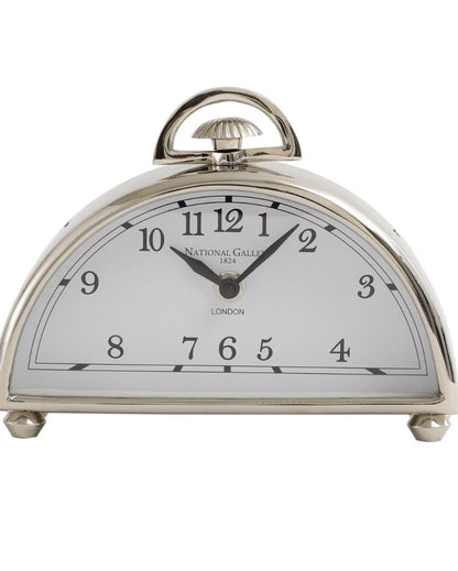 Luna Silver Plated Aluminium Desk Clock | 8 x 2 x 6 inches