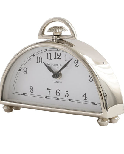 Luna Silver Plated Aluminium Desk Clock | 8 x 2 x 6 inches