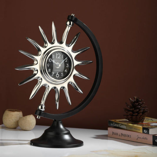 Helios Desk Table Clock | Multiple Colors Silver & Black